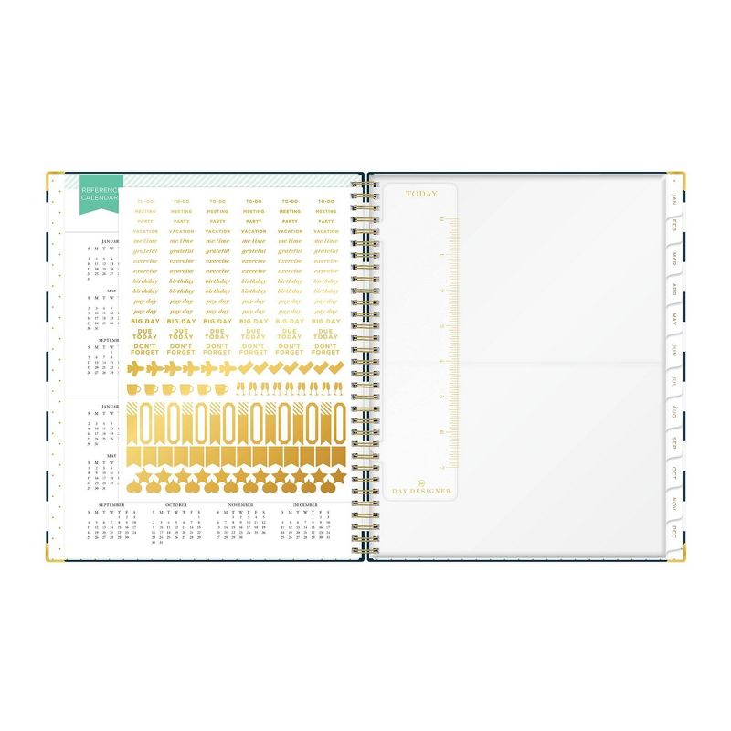2021 Planner 8.5" x 11" Hard Cover Weekly/Monthly Wirebound Navy Stripe - Day Designer