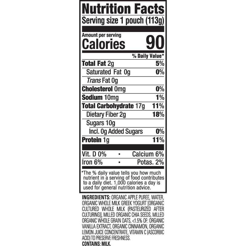 HappyTot Super Morning Organic Apples Cinnamon Yogurt & Oats with Superchia Baby Food Pouch - 4oz