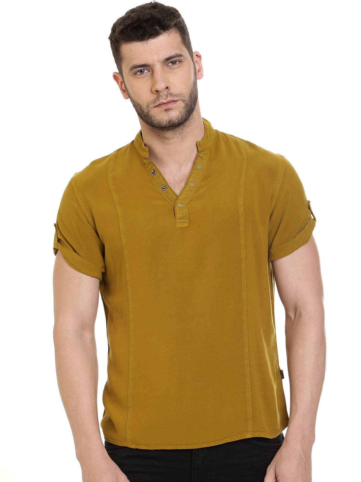 Identiti Mustard Slim Fit Shirt