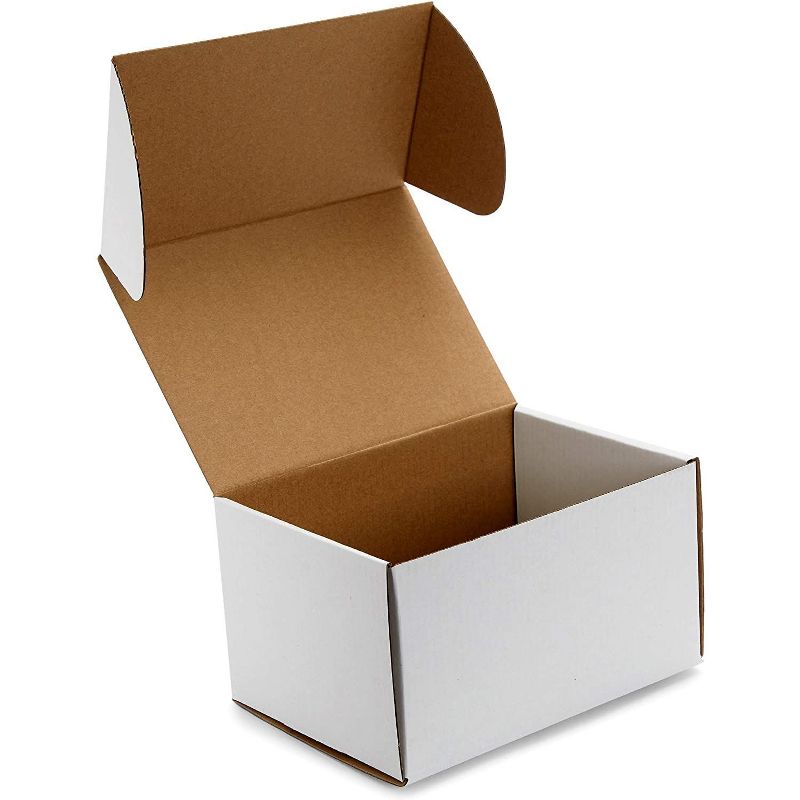 Stockroom Plus 50-Pack White Kraft Corrugated Mailer, Small Shipping Boxes Mailing Box (5 x 4 x 7 in)