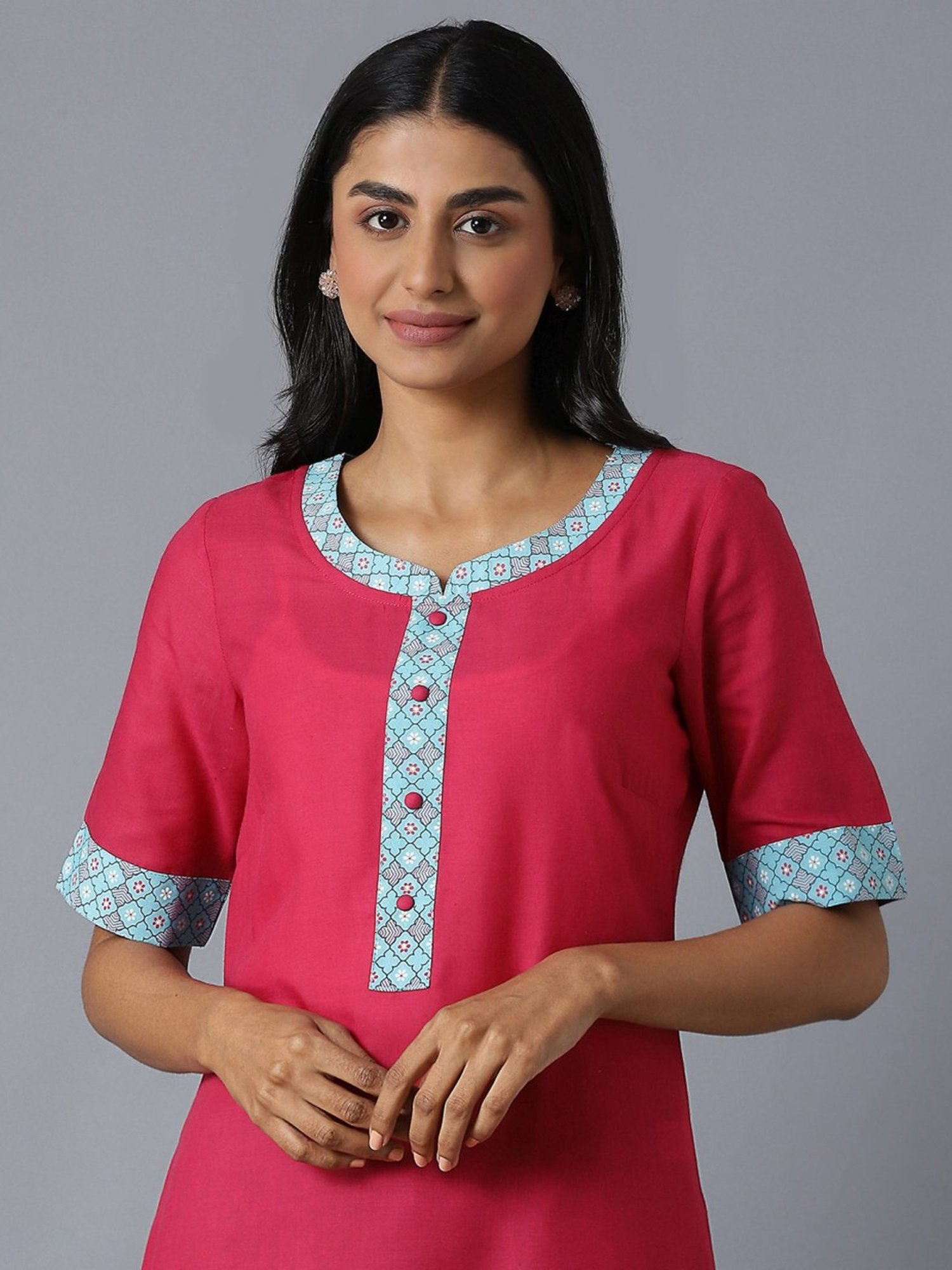 Aure by Aurelia Pink & Blue Kurta Palazzo Set