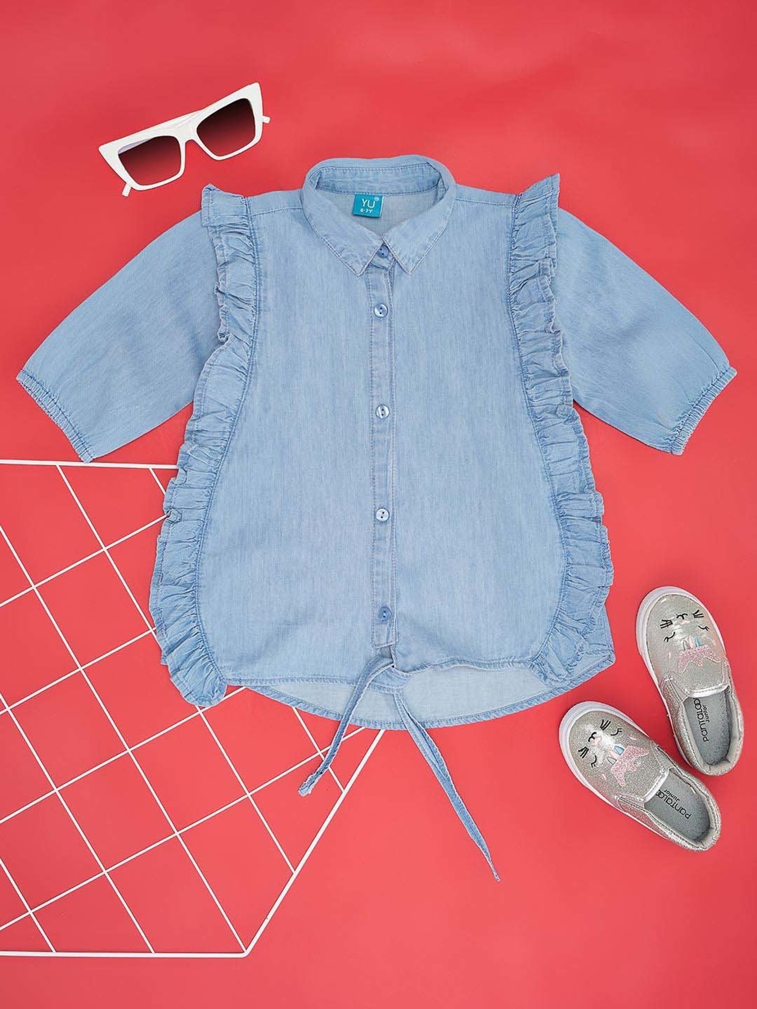 Kidsville Green Cotton Printed T-Shirt