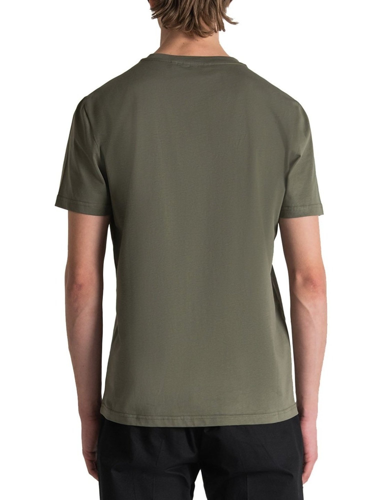 Antony Morato Military Green Cotton Slim Fit Printed T-Shirt
