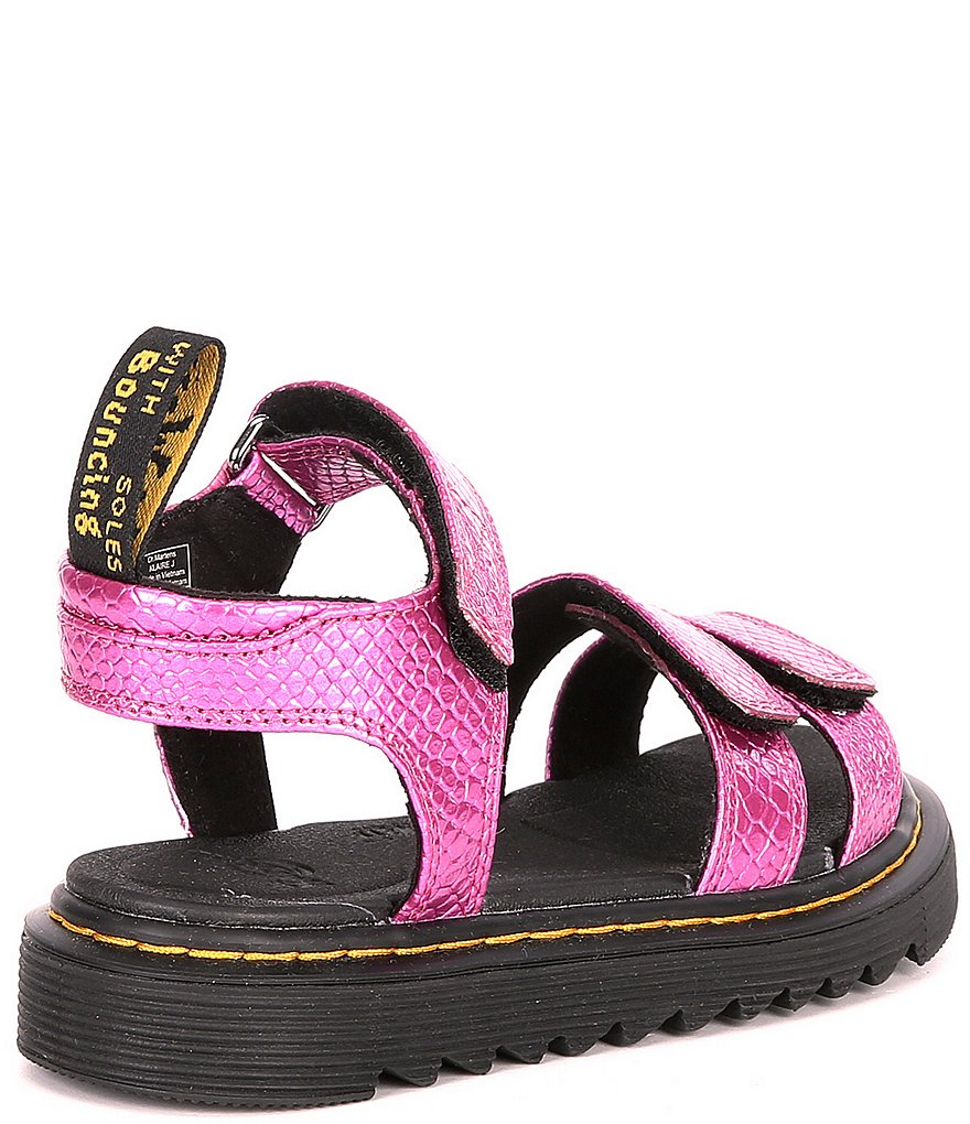 Dr. Martens Girls' Klaire Reptile Print Leather Sandals (Youth)