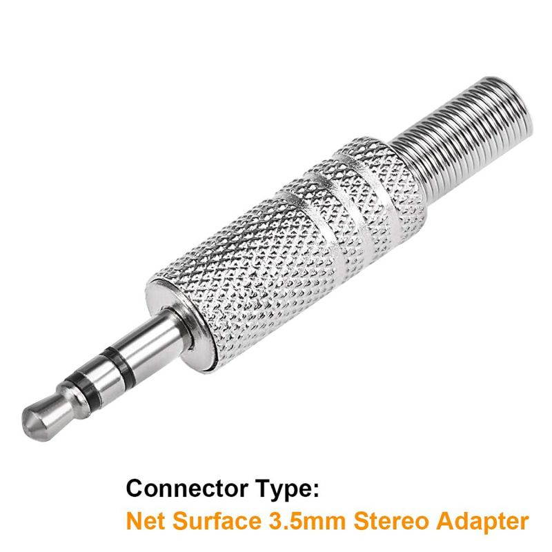 uxcell Soldering 1/8 inch 3.5mm Male Stereo Adapter Silver Tone Audio Coaxial Cable Connector 5pcs