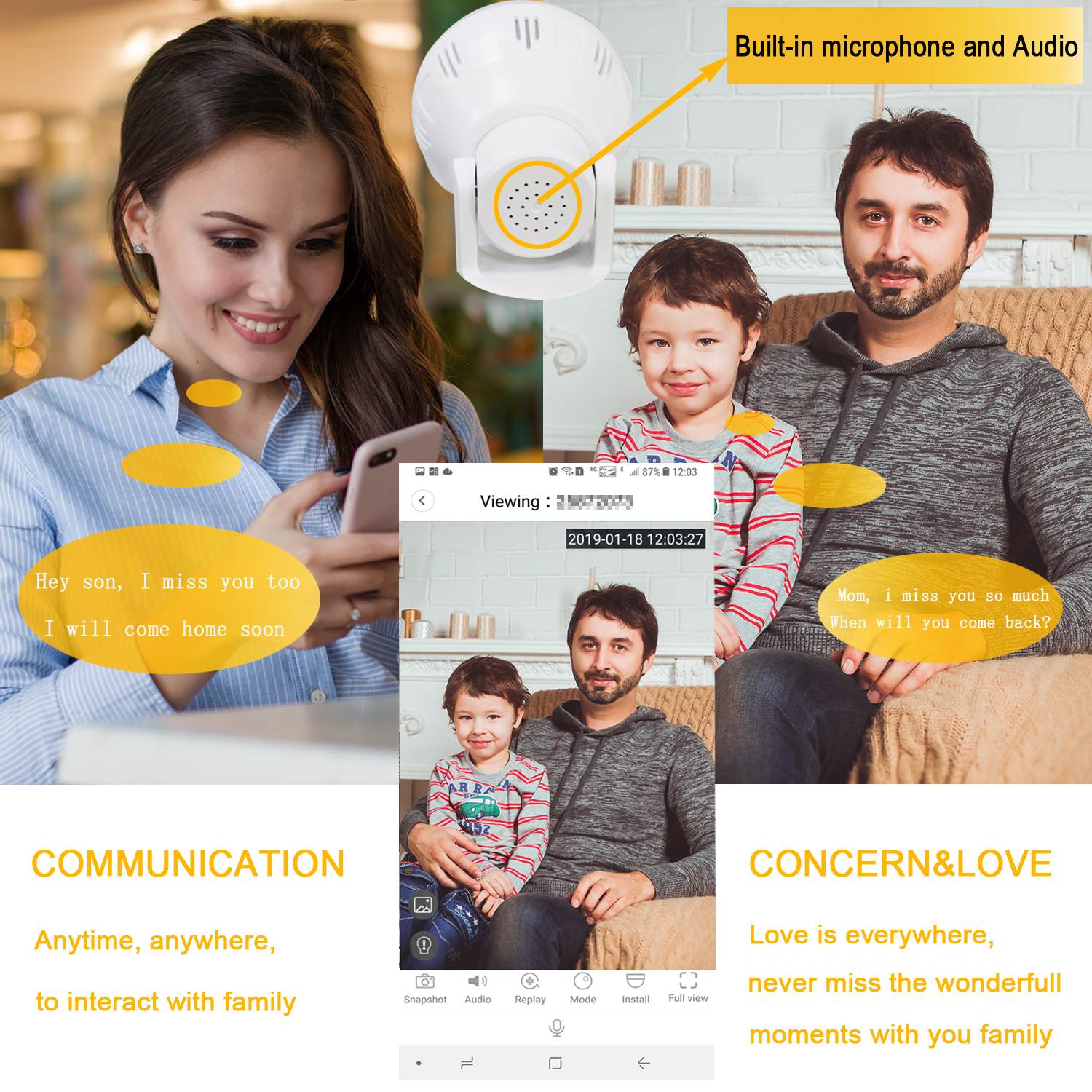 AUTENS Light Bulb Camera, 5MP HD 2.4GHz WiFi Wireles IP Cam 360 Panoramic Home Surveillance System Pet Baby Monitor E27 Bulb Fisheye Camera Motion Detection Alarm Night Vision for Android iOS