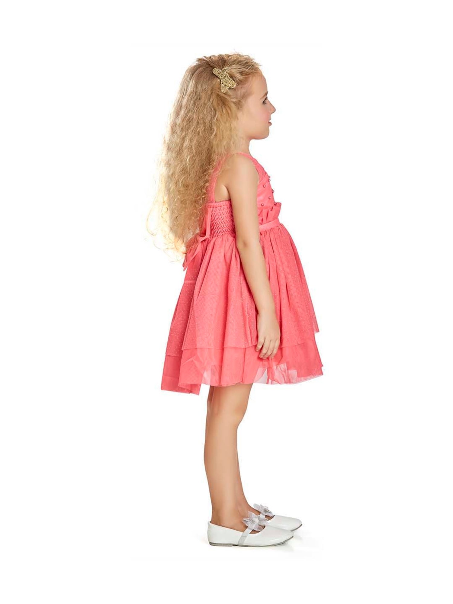 Peppermint Kids Pink Embellished Dress