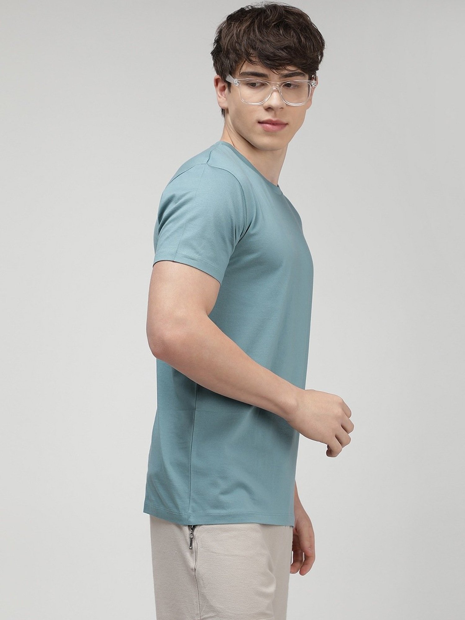 Sporto Artic Green Slim Fit T-Shirt