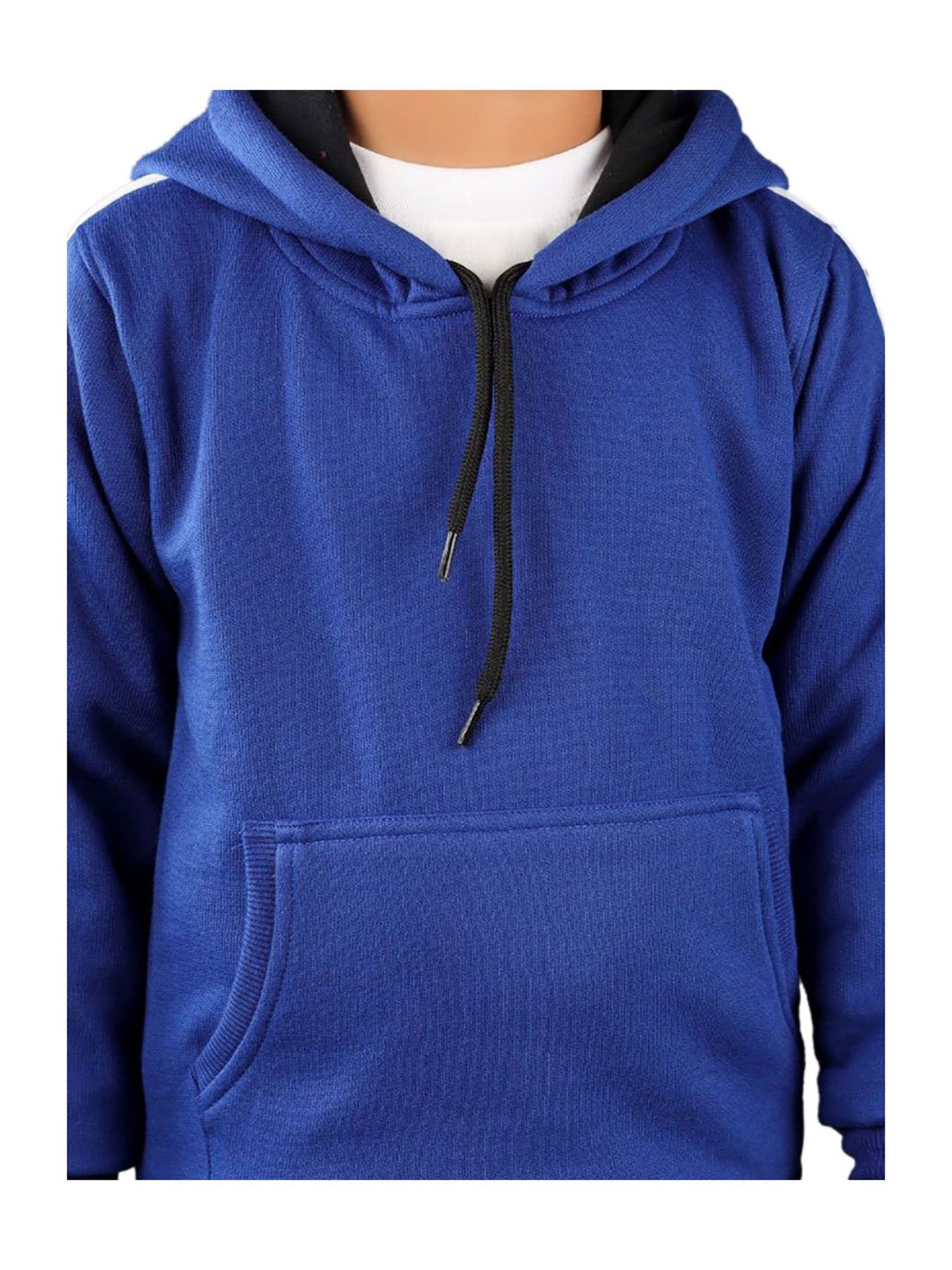 Ahhaaaa Kids Blue Solid Hoodie