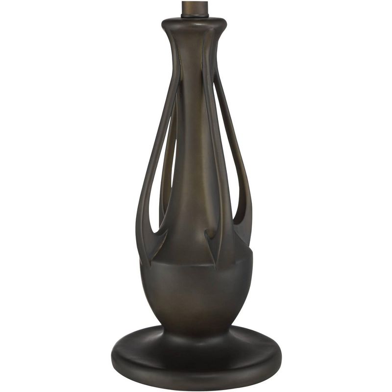 Robert Louis Tiffany Traditional Mission Accent Table Lamp Deep Metallic Stained Art Glass Shade for Living Room Bedroom Family