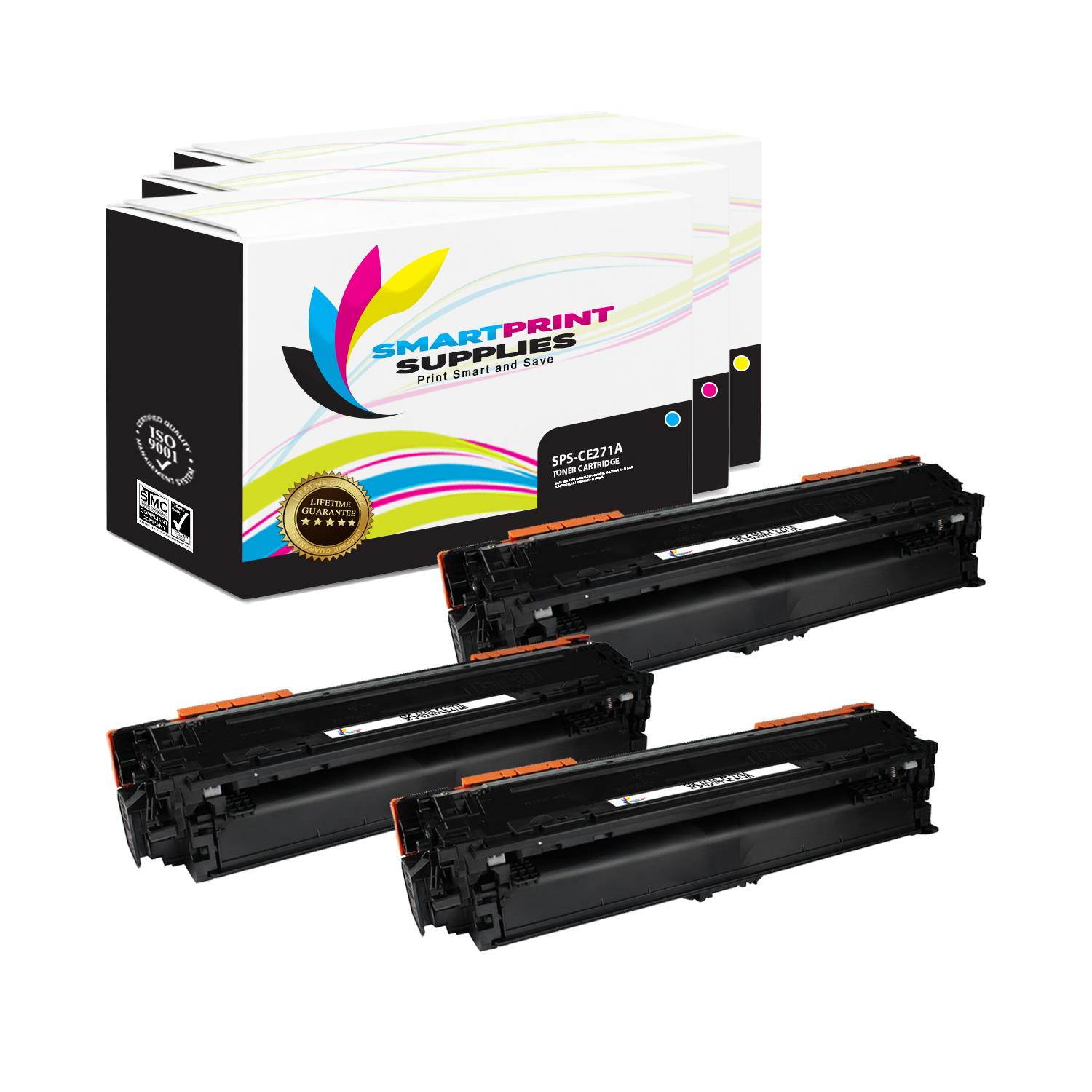 Smart Print Supplies Compatible 650A Toner Cartridge Replacement for HP CP5520 CP5525 CP5525DN CP5525N CP525XH Printers (CE271A Cyan, CE272A Yellow, CE273A Mageanta) - 3 Pack