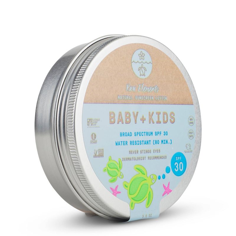 Raw Elements Baby + Kids Sunscreen Tin - SPF 30+ - 3oz