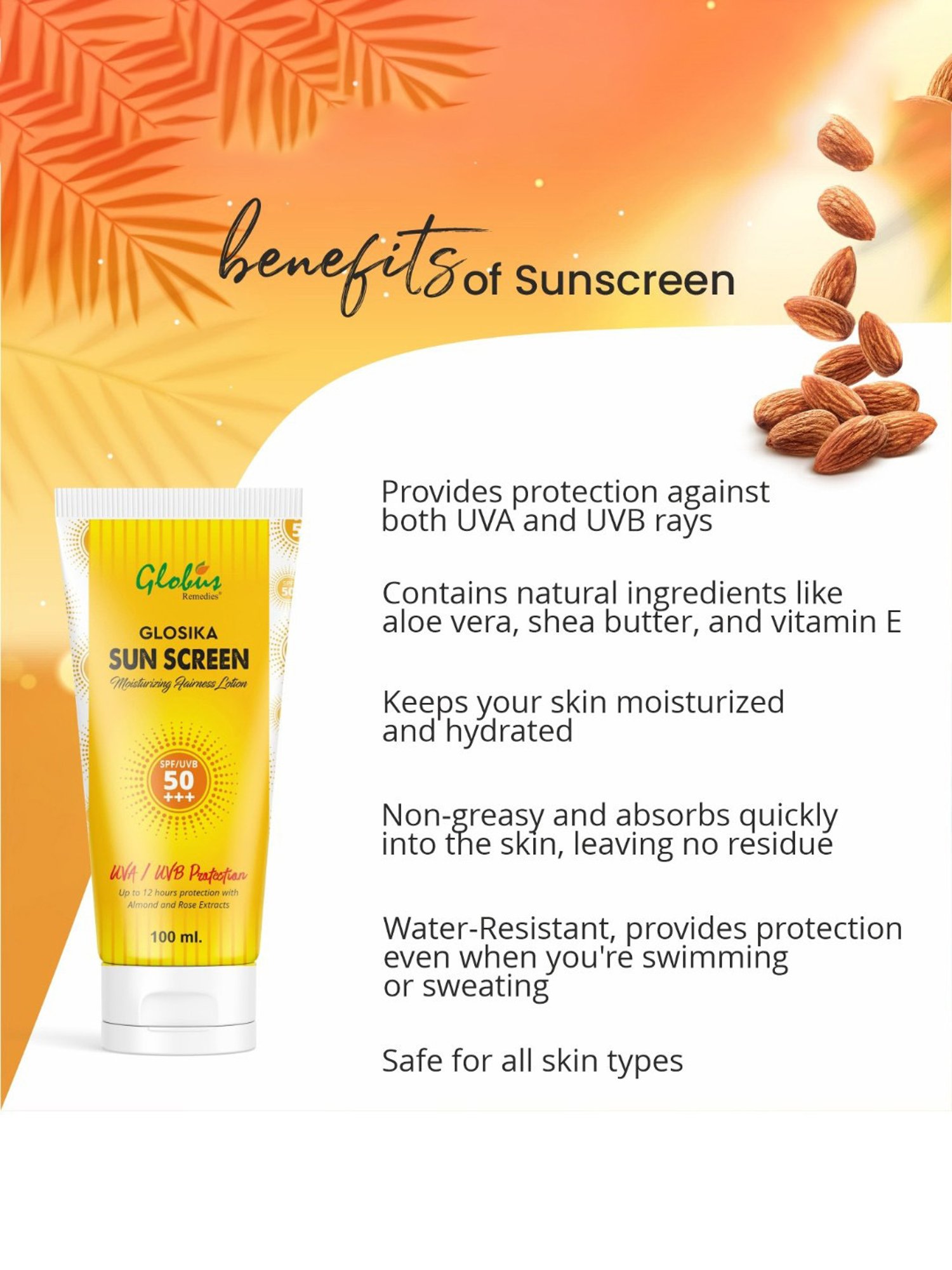 Globus Remedies Glosika Moisturizing Sunscreen SPF 50+++ Salicylic Acid Face Wash Combo