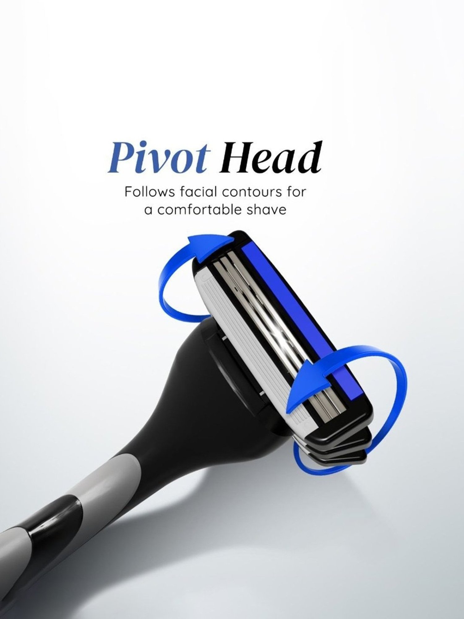 LetsShave Pro 3 Shaving Razor for Men (Blue)