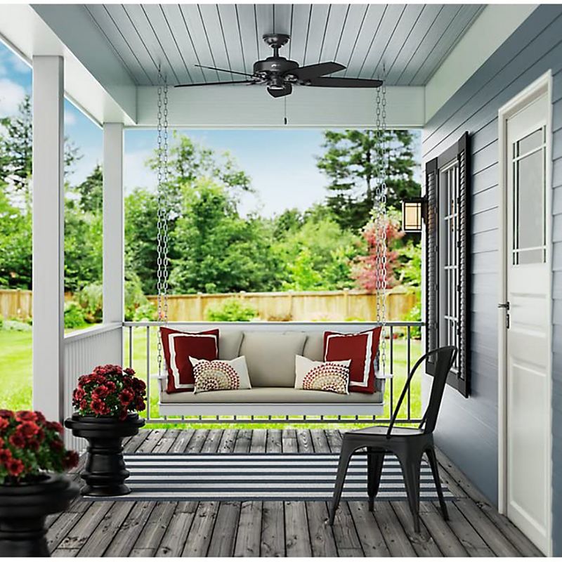 Hunter Fan Company 53294 Builder Elite Versatile Indoor/Outdoor 52 Inch Ceiling Fan without Light Fixture, Matte Black (2 Pack)