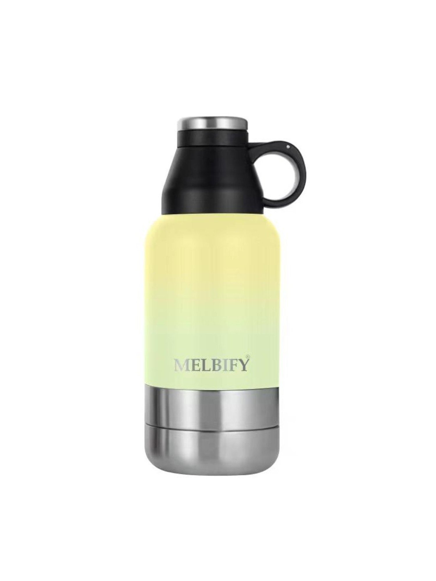 Melbify 3-in-1 Thermos Flask Yellow ThermoSteel Water Bottle (1L)