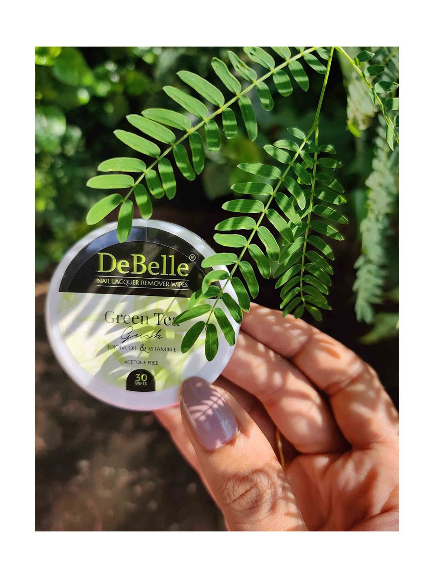 DeBelle Nail Lacquer Remover Wipes Green Tea Gush - Pack of 2