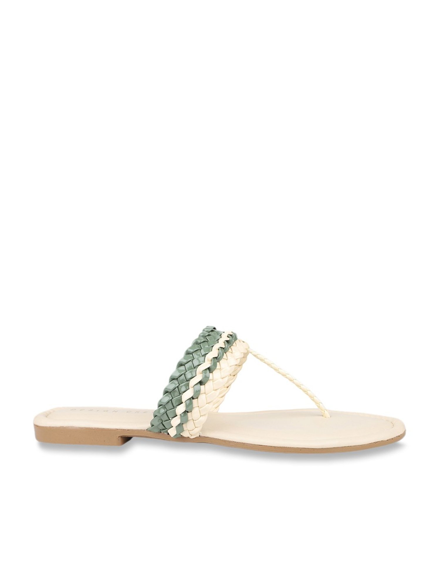Design Crew Women's Beige T-Strap Sandals