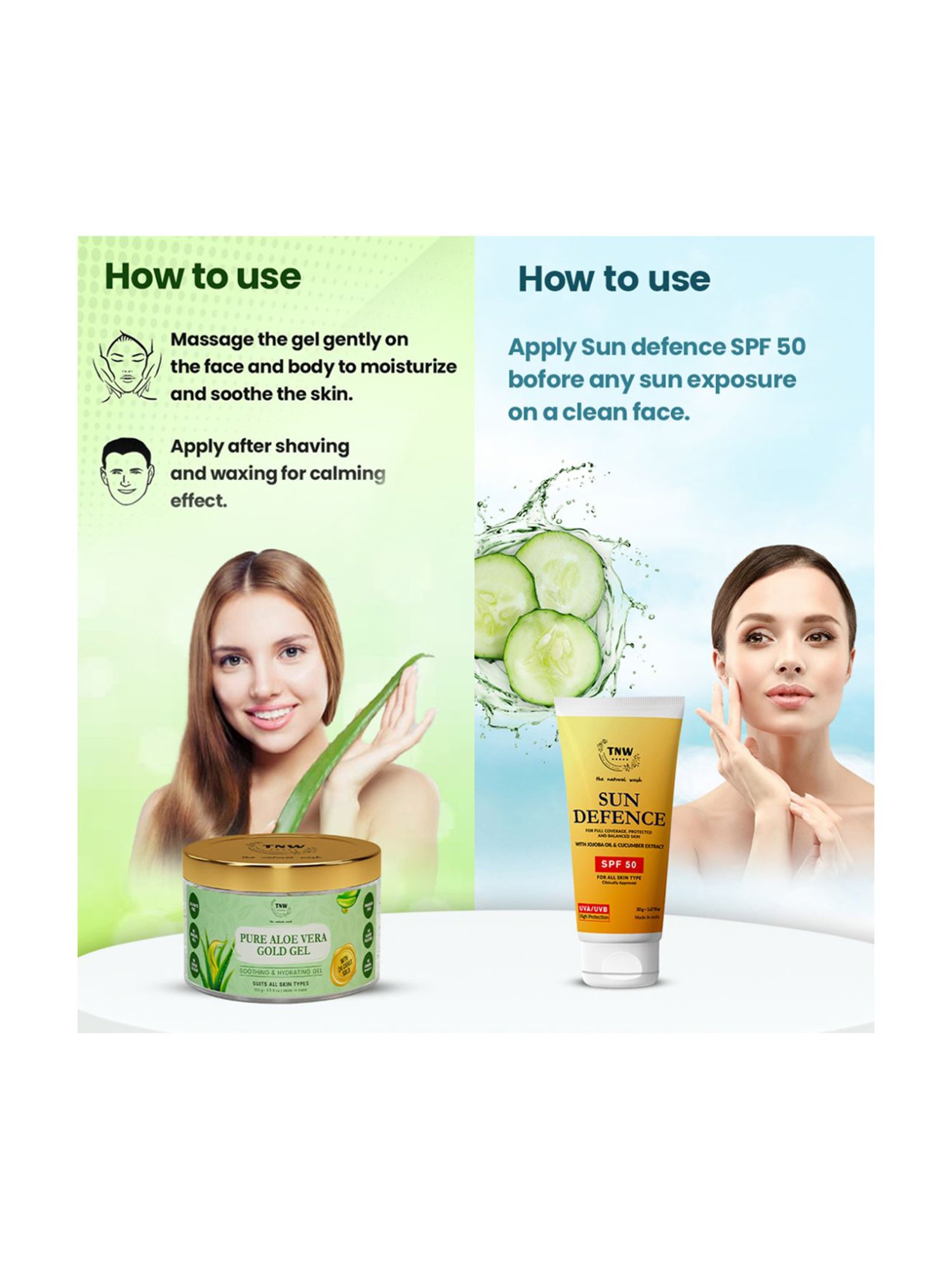 TNW-The Natural Wash Aloe Vera Gold Gel & SPF 50