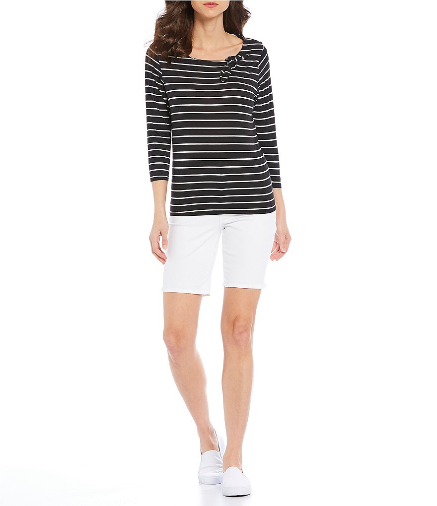 Allison Daley Petite Size True Navy Pull On Bermuda Shorts