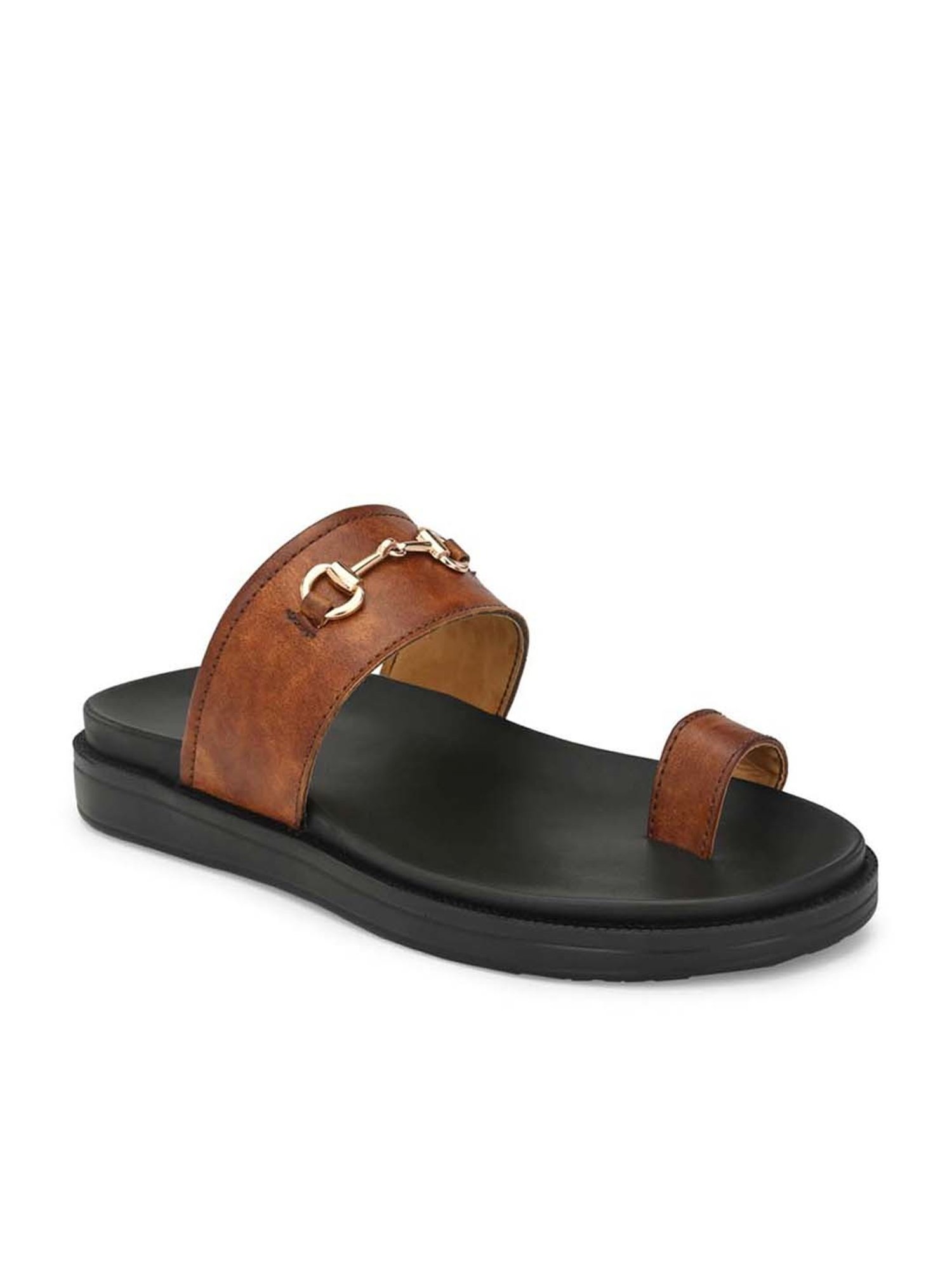 Eego Italy Men's Tan Toe Ring Sandals