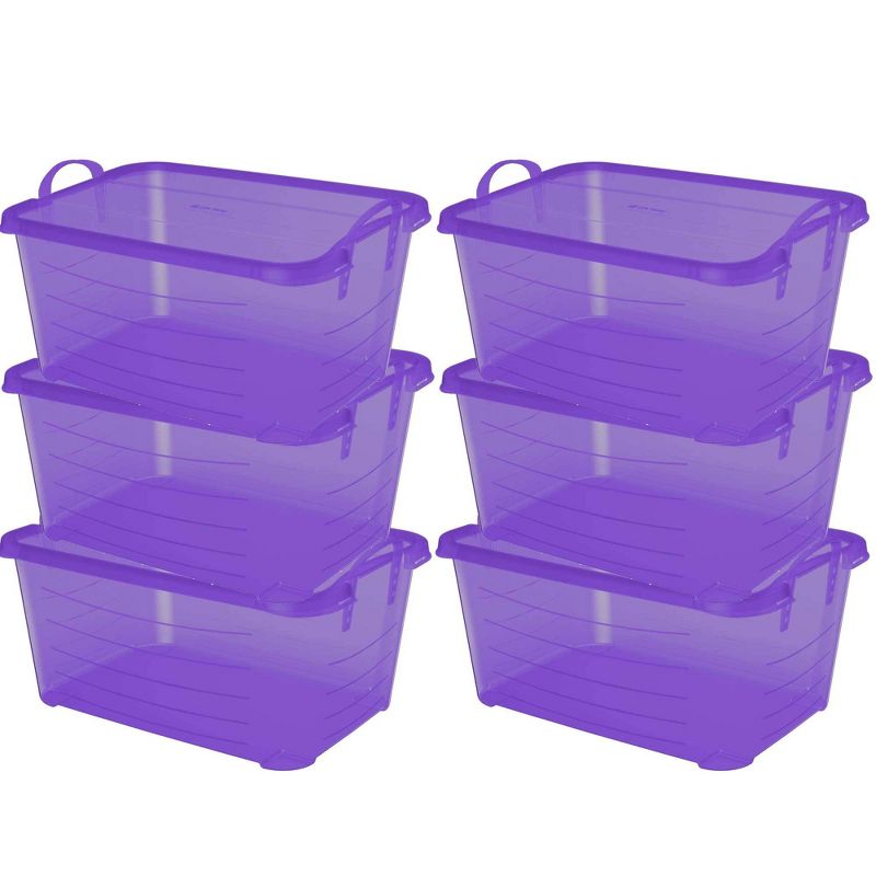 Life Story Purple Stackable Closet & Storage Box 55 Quart Containers (6 Pack)