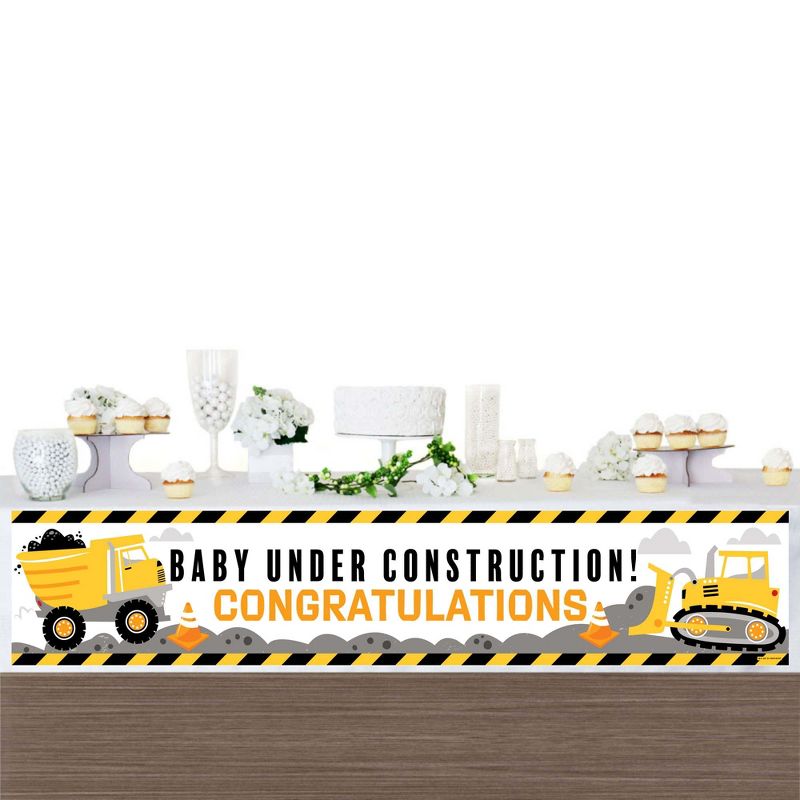 Big Dot of Happiness Dig It - Construction Party Zone - Baby Shower Decorations Party Banner