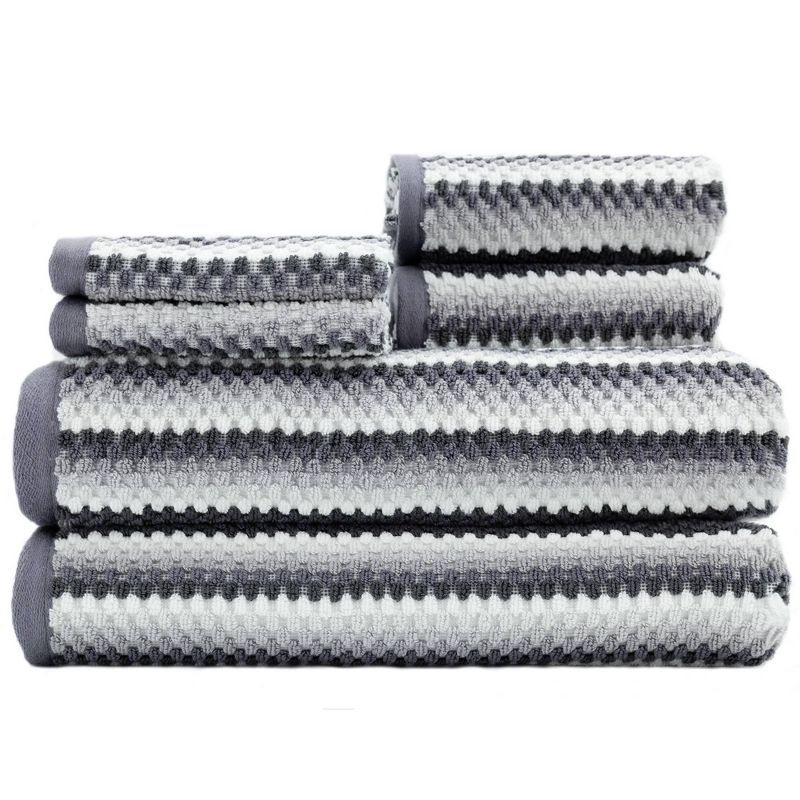 6pc Addison Bath Towel Set Gray - Caro Home