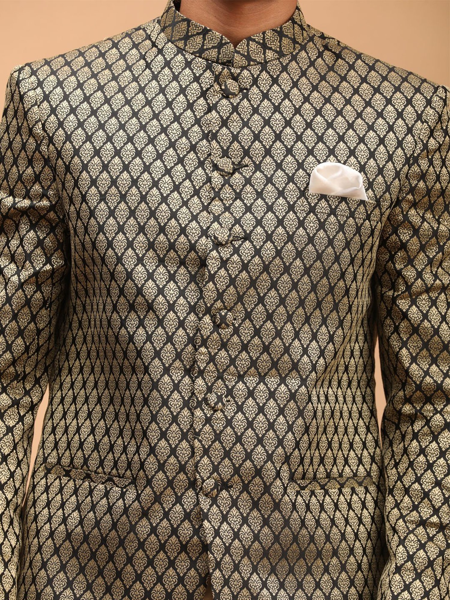 Hangup Cream Regular Fit Ethnic Blazer