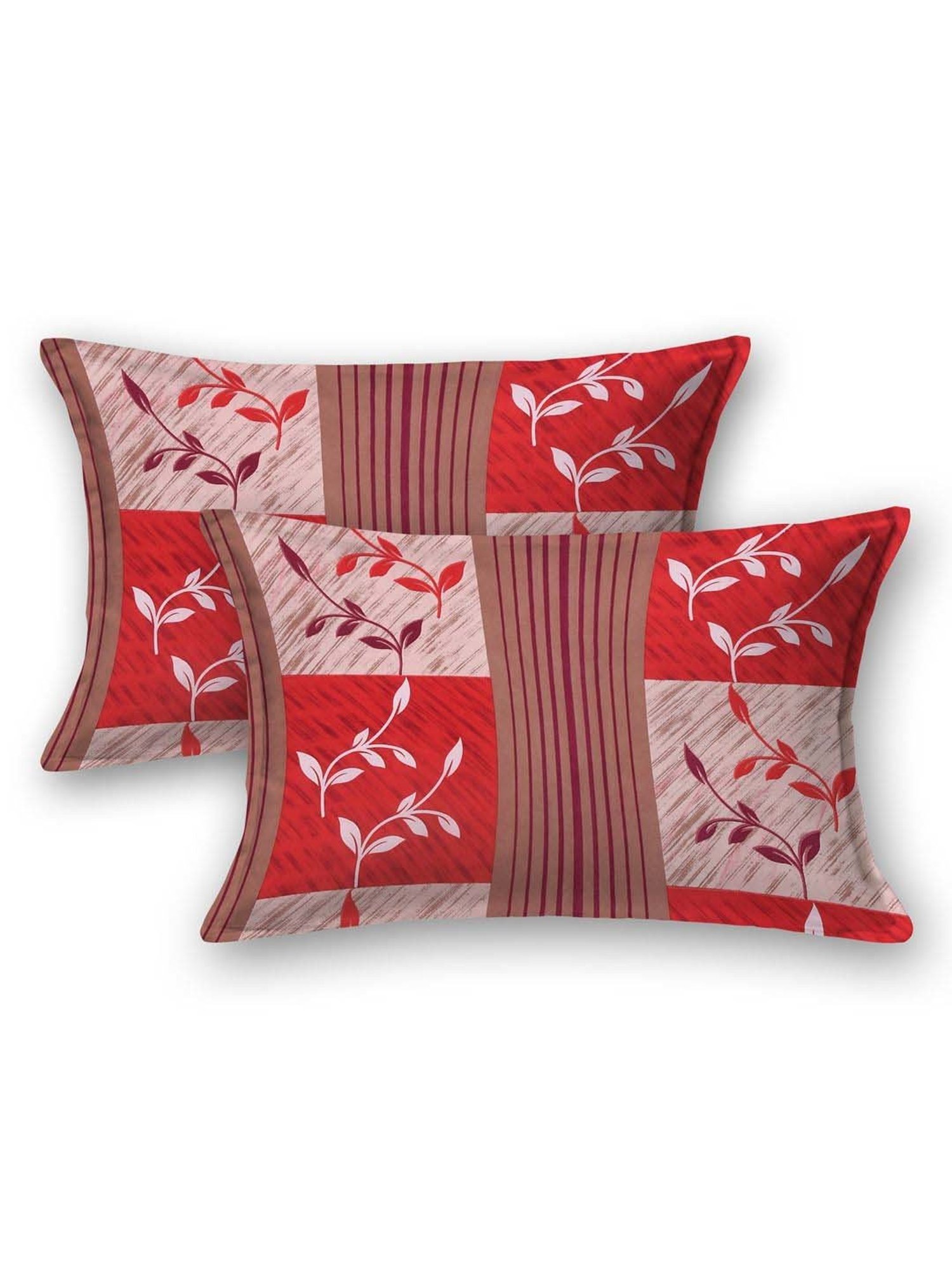 Living Roots Green & Blue Polyester 120 TC Queen Bedsheet with 2 Pillow Covers