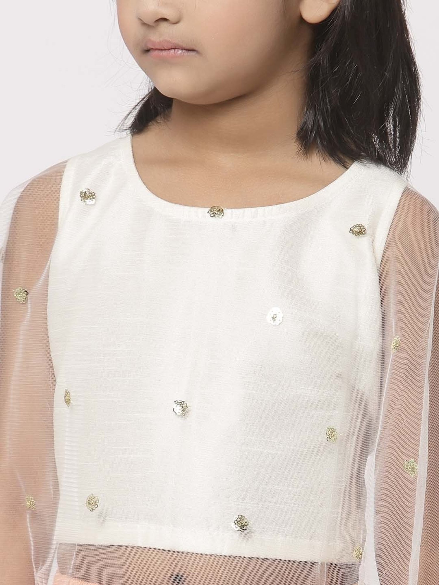 studiorasa Kids White Sequence Top