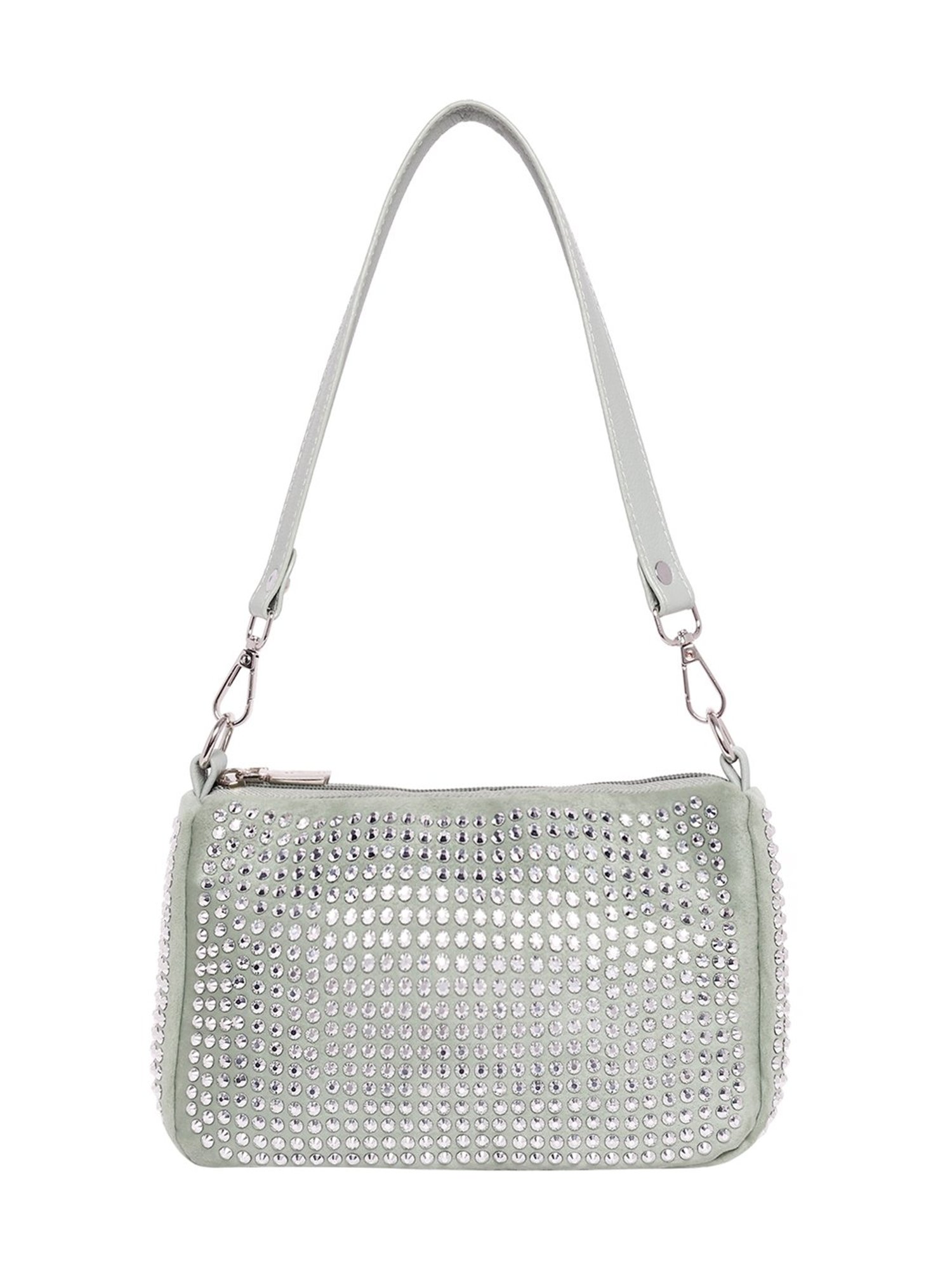 Lino Perros Soft Green Studded Medium Shoulder Bag