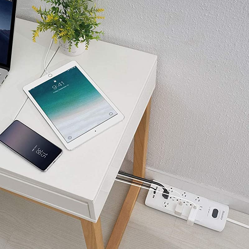 Surge Protector Power Strip, 12 Outlets Extender with 3 USB Charging Ports 5V/3.1A, 6 Foot Extension Cord, 4000 Joules