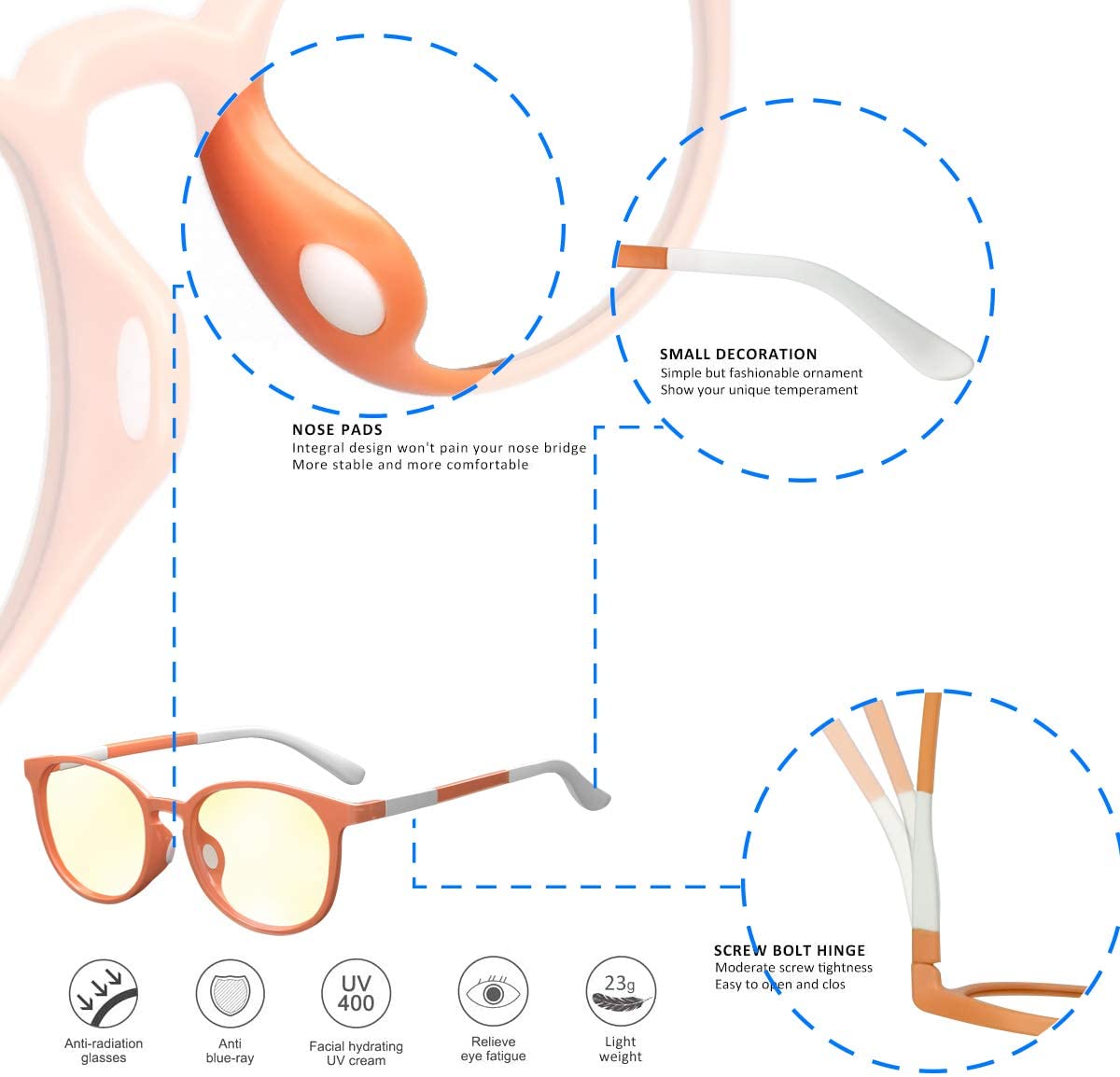 Blue Light Blocking Glasses for Kids: Girls Boys Eye Protection Anti Glare Filter UV Lenses Gaming Computer Screen Blocker Eyeglasses for Children | Teens | Age 5-16