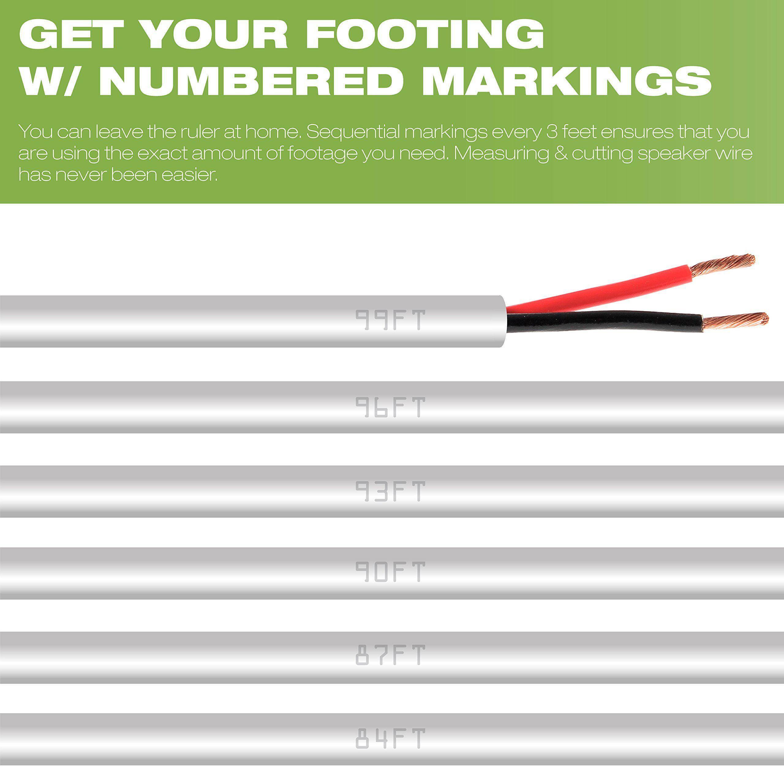 Mediabridge 14AWG 2-Conductor Speaker Wire (100 Feet, White) - 99.9% Oxygen Free Copper - ETL Listed & CL2 Rated for In-Wall Use (Part# SW-14X2-100-WH )