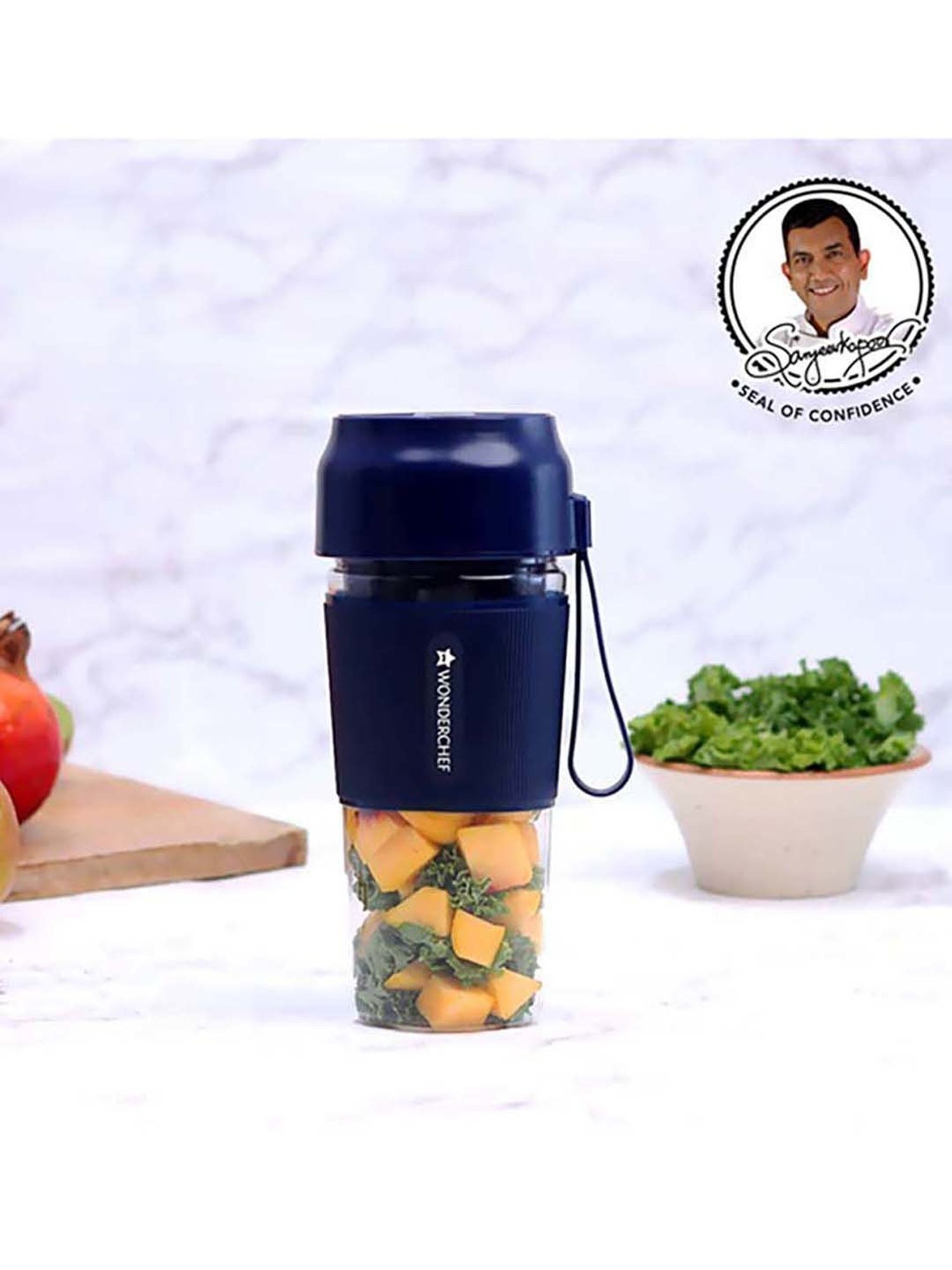 Wonderchef Nutri-Cup 40W Portable Blender with USB Charging (Blue)