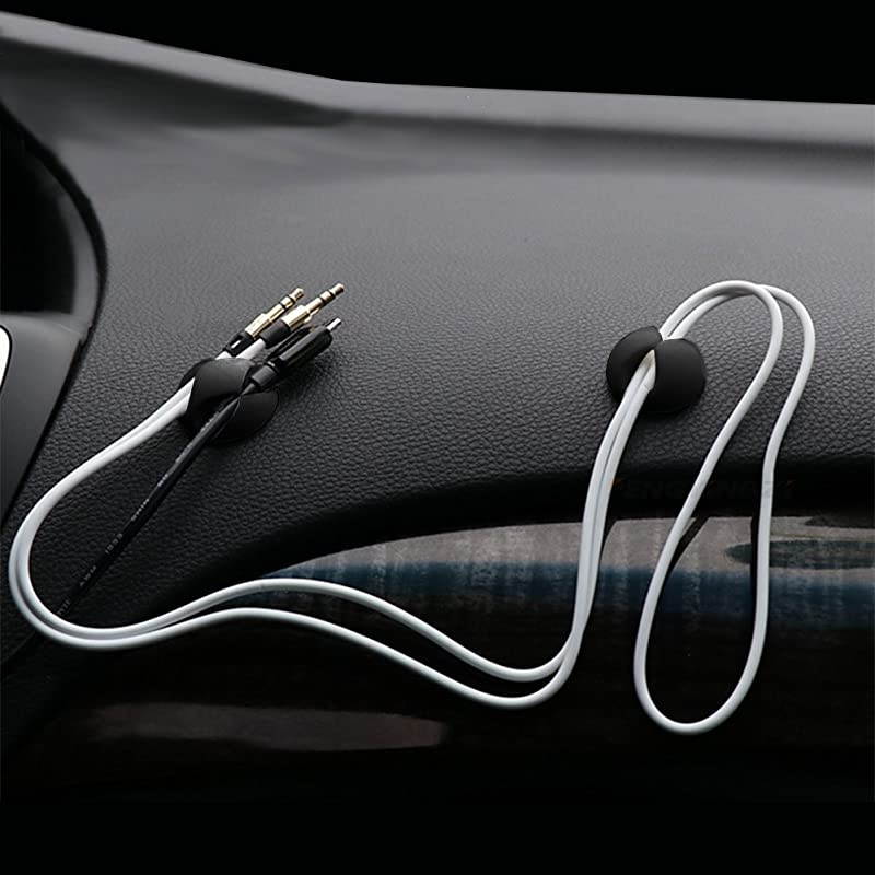 20 Pieces Cable Clips Black Cable Holder Cord Organizer Wire Holder for Cable Wire and Cord Management System