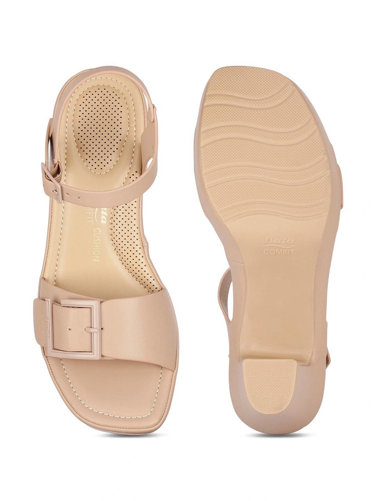 Bata Comfit by Bata Women's CLAREY Nude Ankle Strap Sandals