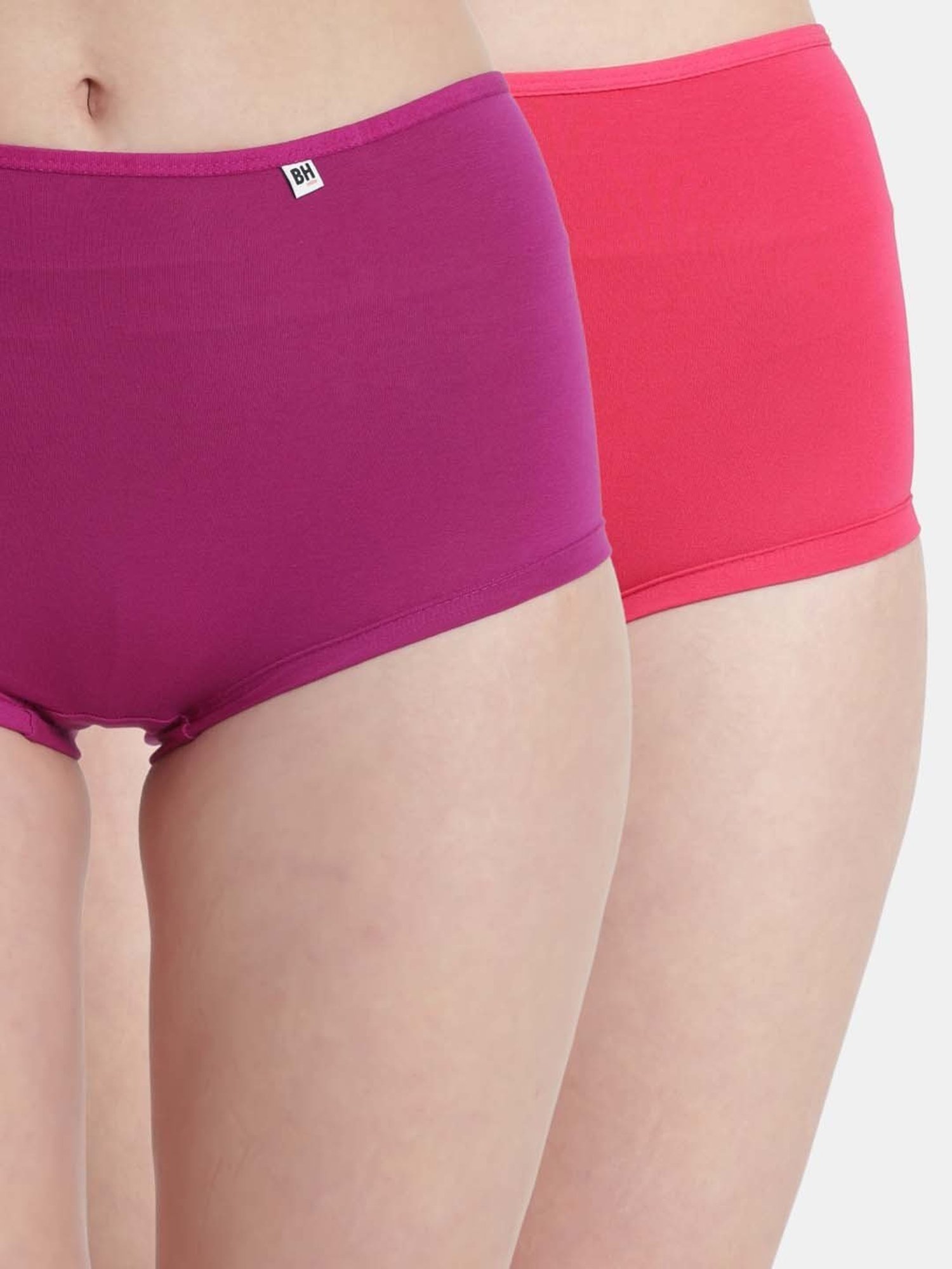 Bleeding Heart Purple & Pink Plain Panties - Pack Of 2