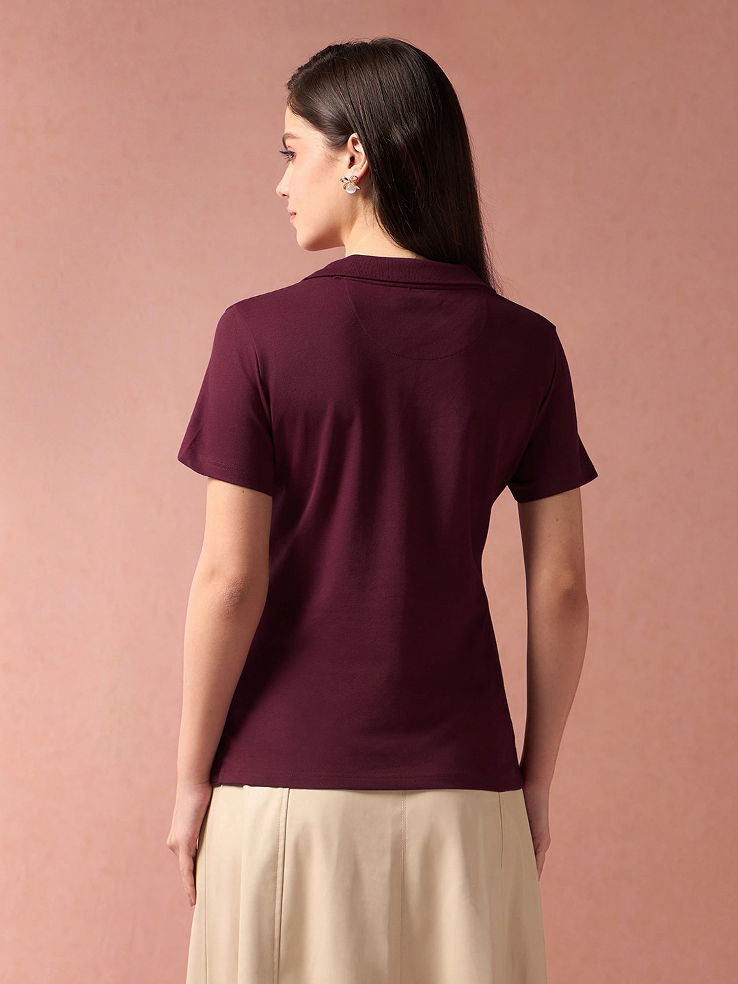 U.S. Polo Assn. Maroon Logo Print Polo T-Shirt