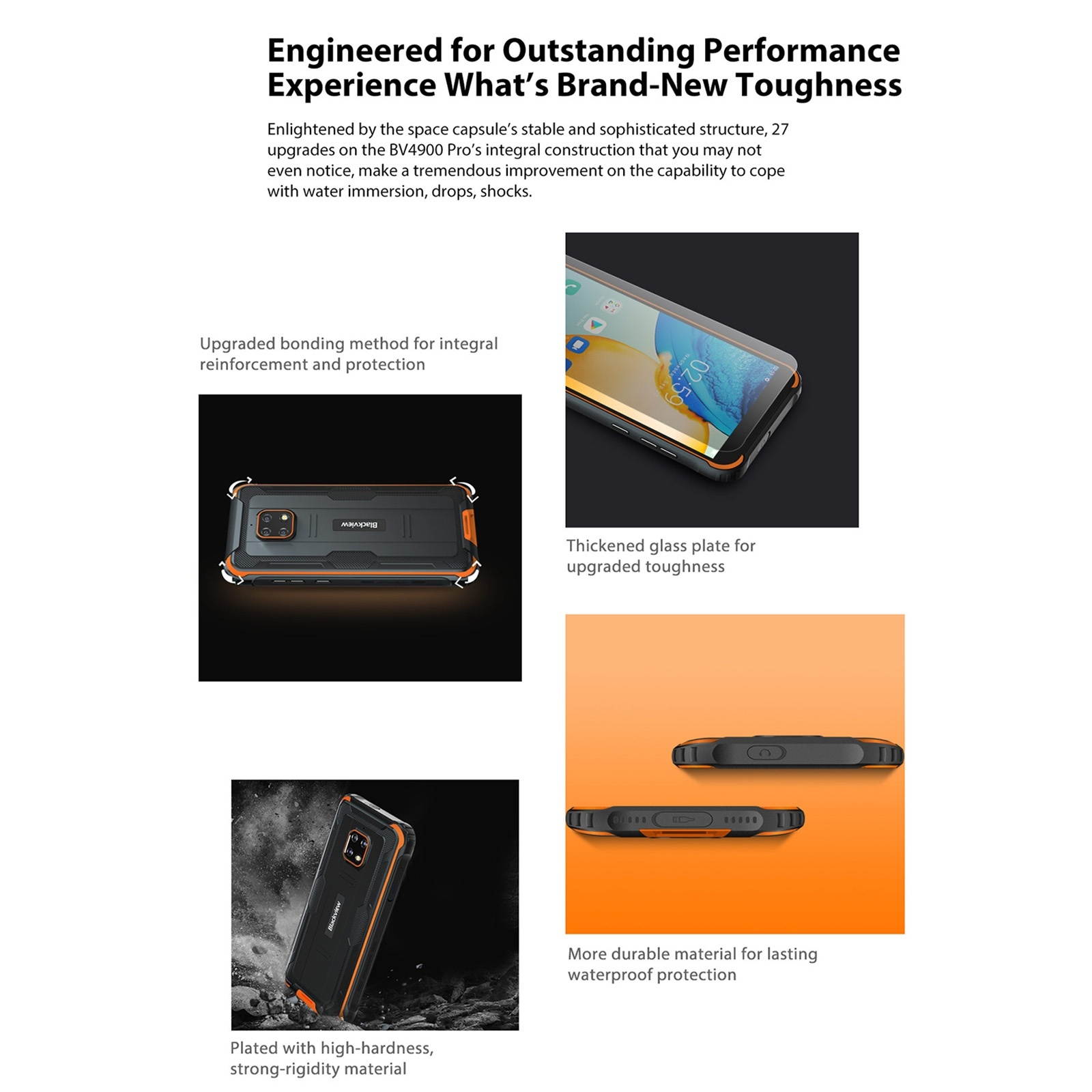 Unlocked Smartphone, Blackview BV4900 Pro Rugged Phone, 4GB+64GB, Quad Back Cameras, Waterproof Dustproof Shockproof, 5580mAh Battery, 5.7 inch Android 10.0 MTK6762V/WD Helio P22 Octa Core u