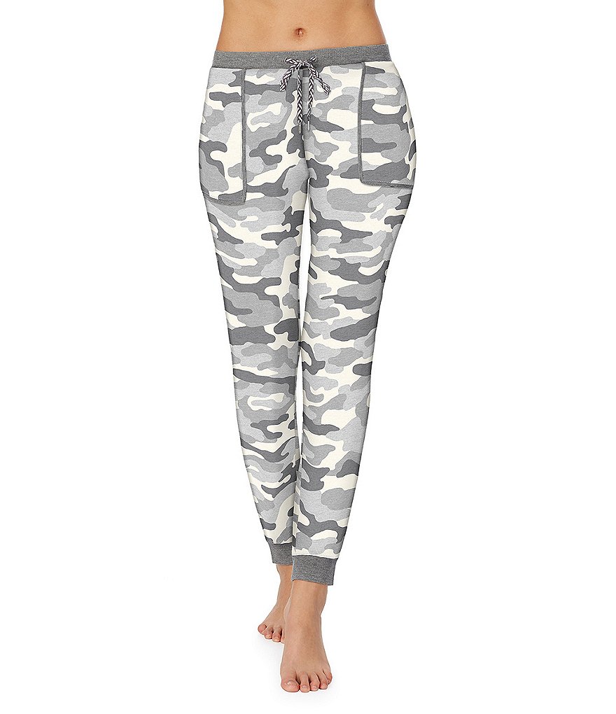Kensie Camouflaged Print Jersey Knit Coordinating Jogger Pants