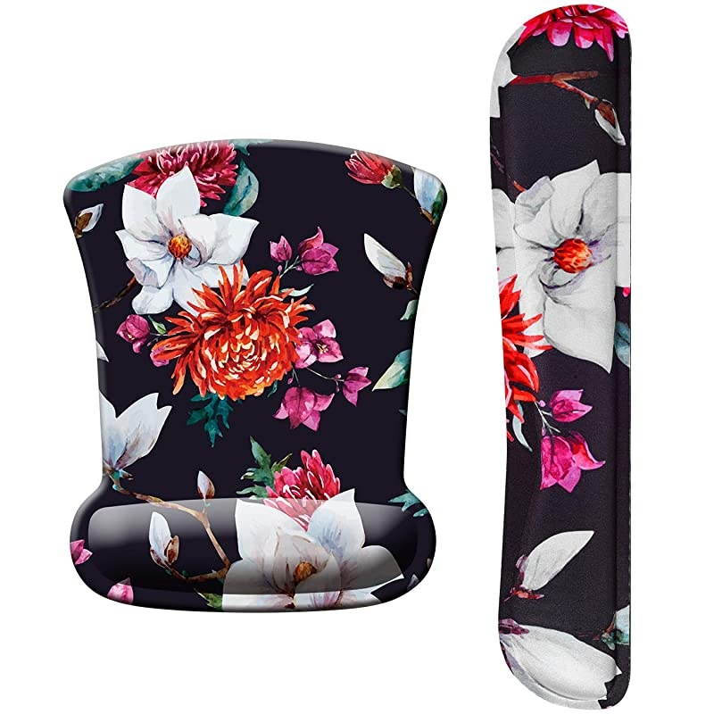 Keyboard Wrist Rest Pad and Mouse Wrist Rest Support Mouse Pad Set Galaxy Cute Memory Foam Non Slip Gel Wrist Rest Mouse Pad for GamingWorkingOffice Home Set6