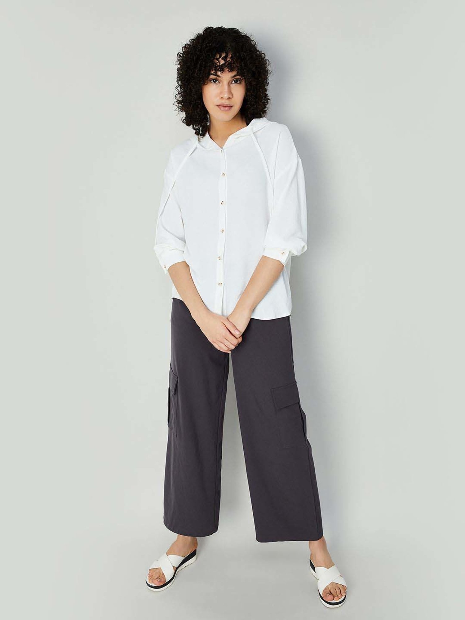 Ginger by Lifestyle White Regular Fit T-Shirt