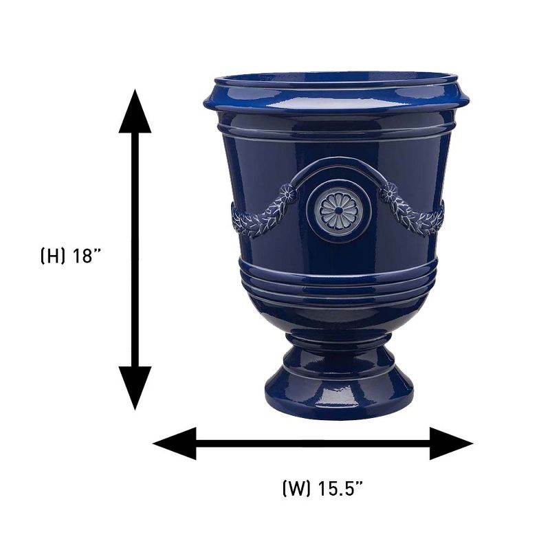 18" Porter Urn, Navy - Southern Patio