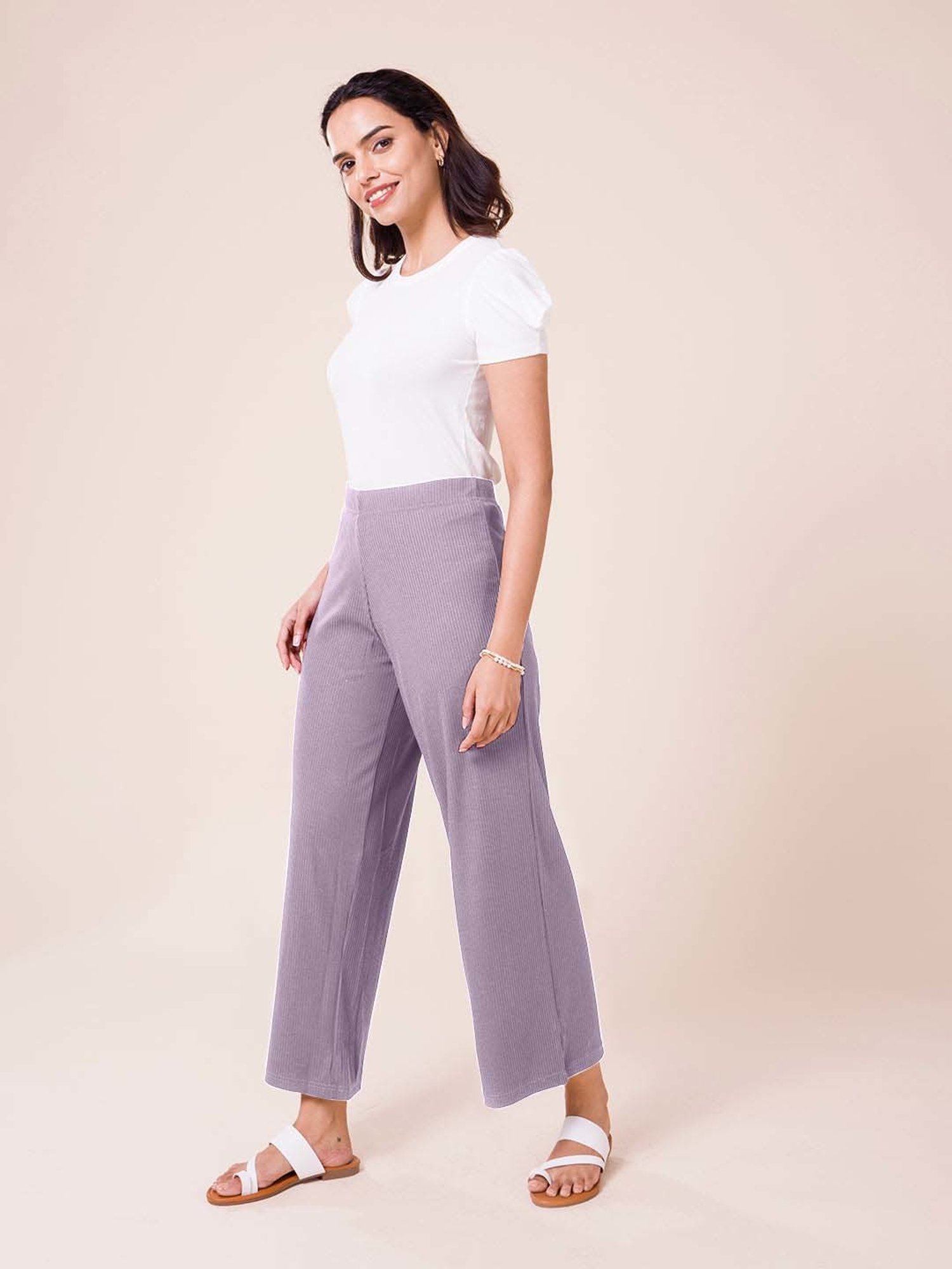 Go Colors! Purple Relaxed Fit Palazzos