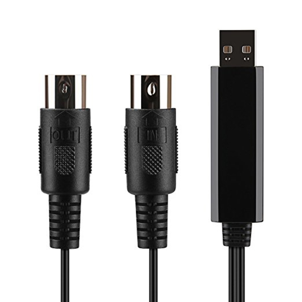 2M USB IN-OUT MIDI Cable Converter Professional Piano Keyboard to PC/ Laptop/Mac Adapter Cord