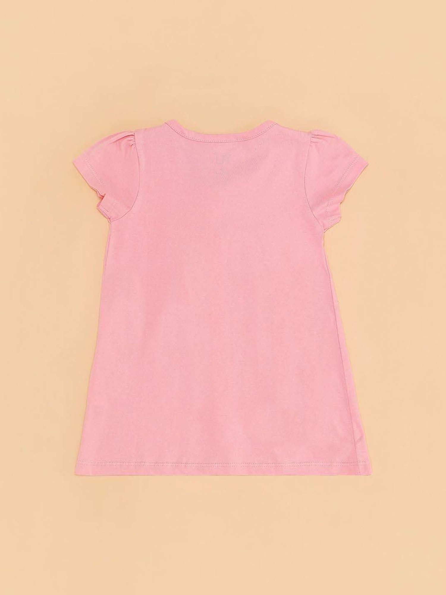 YU by Pantaloons Kids Pink Cotton Printed Dress
