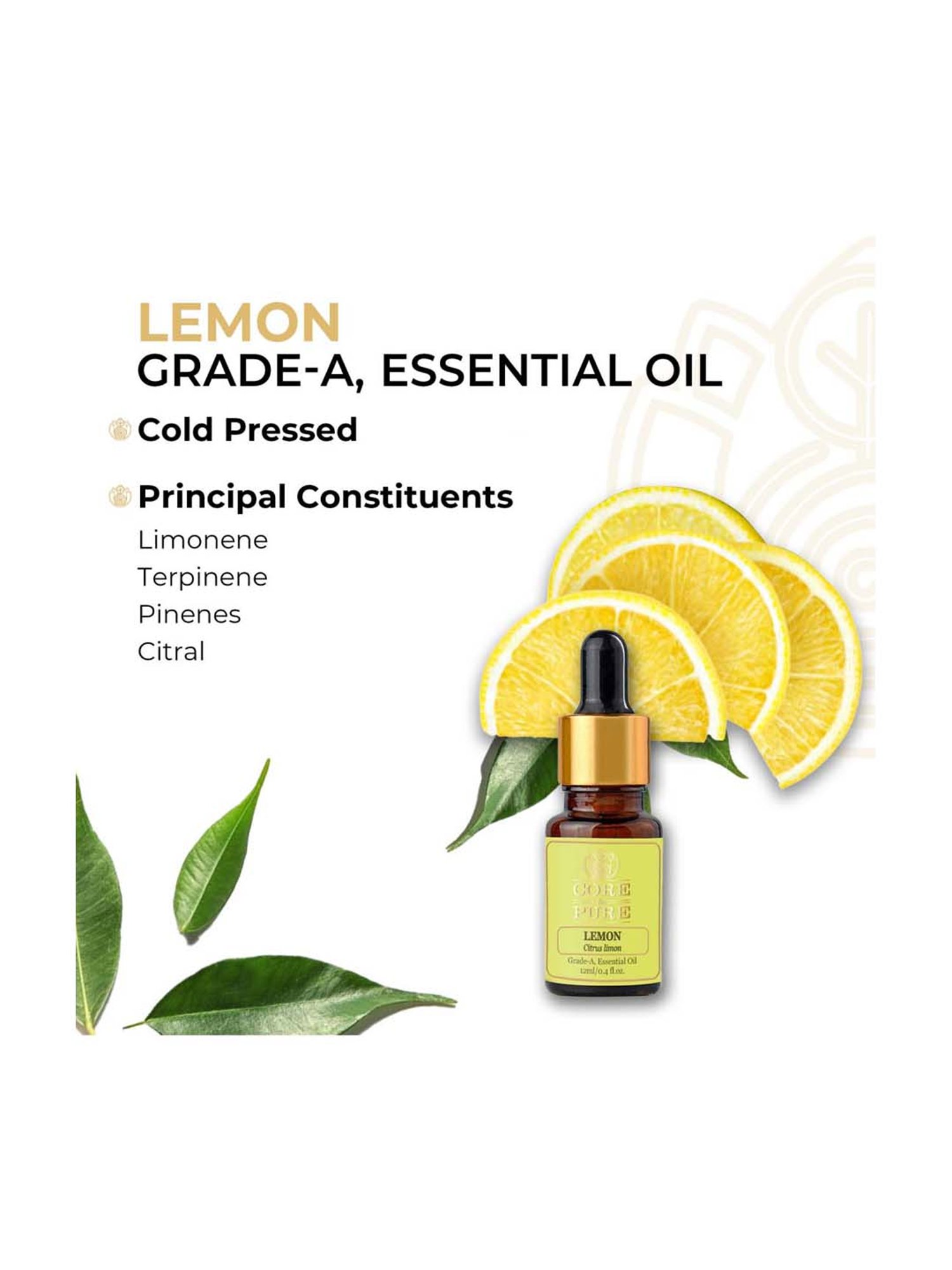 CORE & PURE Lemon Essential Oil - 12 ml