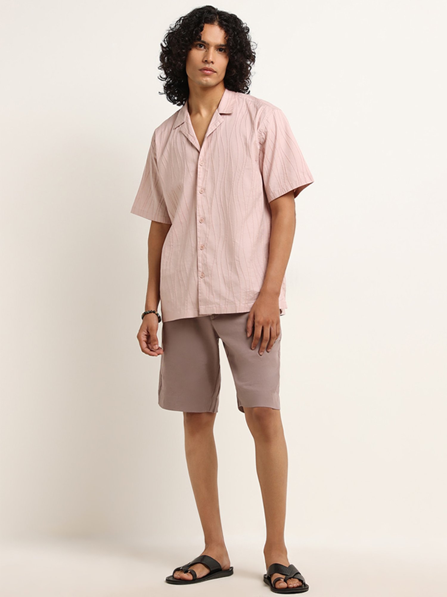 ETA by Westside Mauve Mid Rise Relaxed Fit Shorts